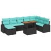 vidaXL Garten-Sofa-Set 9 pcs Schwarz Poly-Rattan