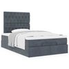 vidaXL Ottoman-Bett mit Matratzen Dunkelgrau 120x200 cm Samt