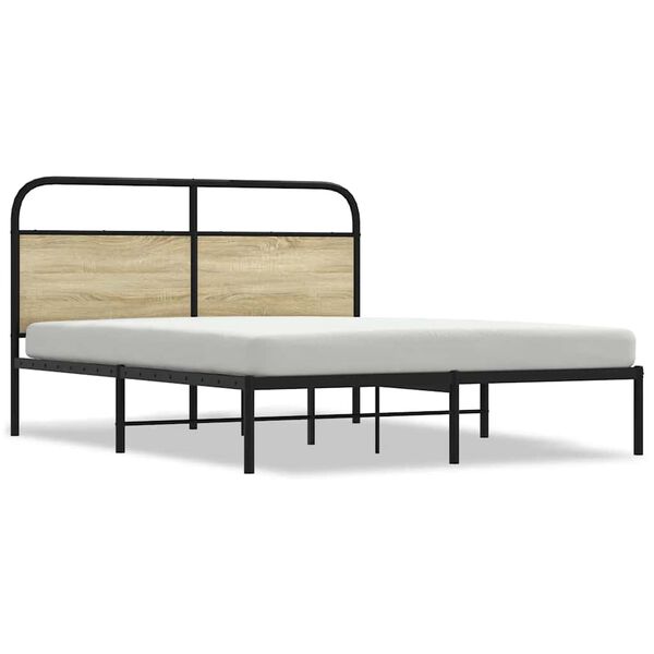 vidaXL Bettgestell ohne Matratze 160x200 cm Sonoma-Eiche Holzwerkstoff