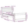 vidaXL Bettgestell mit Kopfteil ohne Matratze 90x190 cm