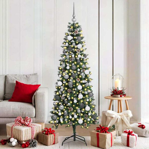vidaXL K&uuml;nstlicher Weihnachtsbaum mit 300 LEDs mit St&auml;nder Gr&uuml;n 180 cm