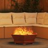 vidaXL Feuerstelle Braun 75 x 75 x 28 cm Wetterfeststahl