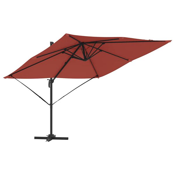 vidaXL Roma Parasol Rot 286 x 285 x 265 cm Polyester und Aluminium