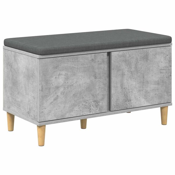 vidaXL Flurbank mit Kissen mit Speicher Beton Grau 60 x 38 x 46 cm