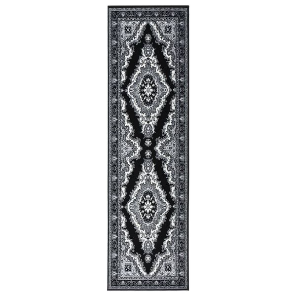 vidaXL Teppichl&auml;ufer BCF Schwarz 100x400 cm