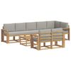 vidaXL Outdoor-Sofagarnitur 9 stk. Wei&szlig; und Hellgrau