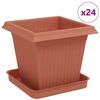 vidaXL Blument&ouml;pfe 24 pcs Ziegelrot 16 x 16 x 14 cm Kunststoff