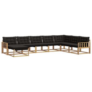 vidaXL Outdoor-Sofagarnitur 8 stk. Wei&szlig; und Schwarz Massivholz Akazie