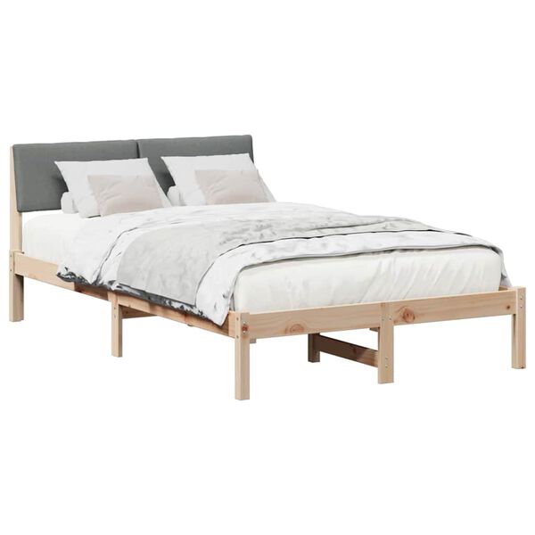 vidaXL Bettgestell Braun und Dunkelgrau 120 x 190 cm Massivholz Kiefer