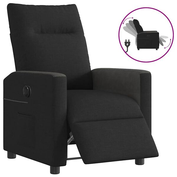 vidaXL Relaxsessel Elektrisch Schwarz Stoff