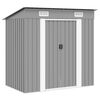 vidaXL Gartenschuppen Grau Metall