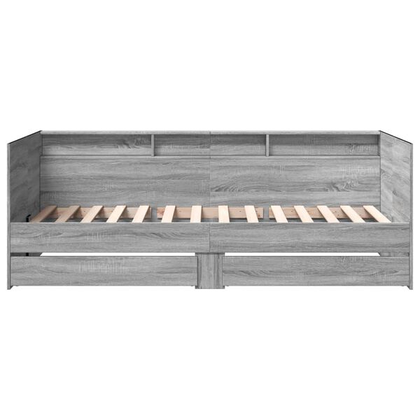 vidaXL Tagesbett mit Schubladen ohne Matratze Grau Sonoma 100x200 cm