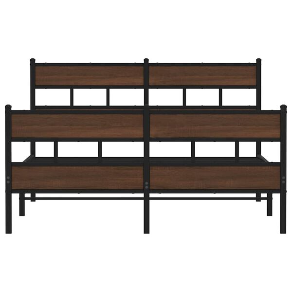 vidaXL Metallbett ohne Matratze Braun Eichen-Optik 160x200 cm