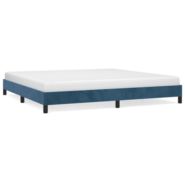 vidaXL Bettgestell ohne Matratze Dunkelblau 200x200 cm Samt