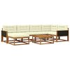 vidaXL Outdoor-Sofagarnitur mit Kissen 7 pcs Natur und Creme