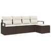 vidaXL Sofa Set 5 stk. Braun und Creme Poly-Rattan