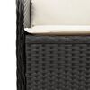 vidaXL 3-tlg. Garten-Lounge-Set mit Kissen Schwarz Poly Rattan