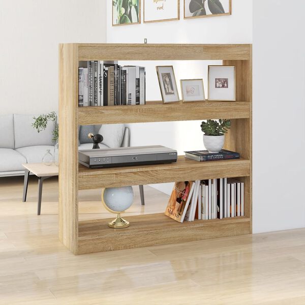 vidaXL B&uuml;cherregal/Raumteiler Sonoma-Eiche 100x30x103 cm