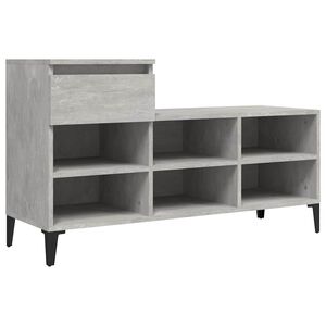 vidaXL Schuhregal Betongrau 102x36x60 cm Holzwerkstoff