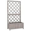 vidaXL Pflanzk&uuml;bel mit Spalier Grau 70x30x135 cm Massivholz Tanne