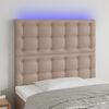 vidaXL LED Kopfteil Cappuccino-Braun 90x5x118/128 cm Kunstleder