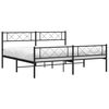 vidaXL Bettgestell mit Kopf- und Fu&szlig;teil Metall Schwarz 193x203 cm