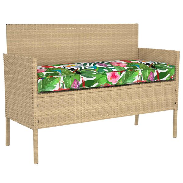 vidaXL Palettenkissenset 2 pcs Gr&uuml;nes Blattmuster 100 x 40 x 8 cm