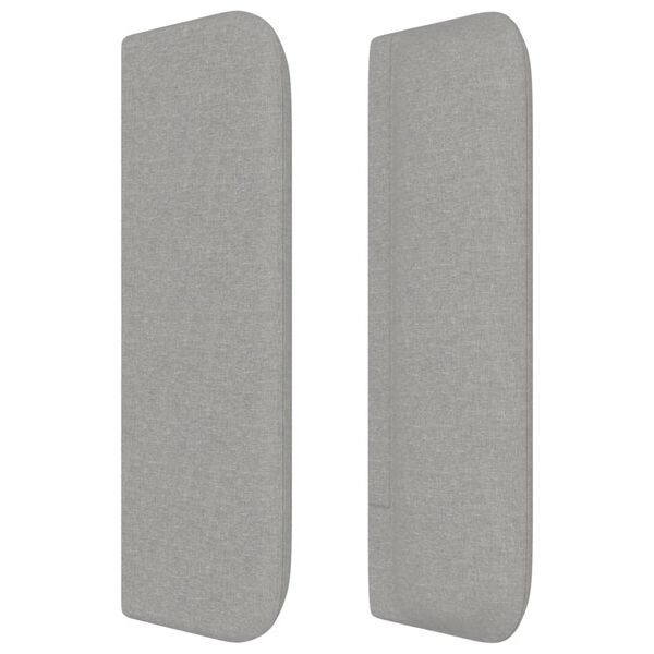 vidaXL Kopfteil mit Ohren Hellgrau 203x16x78/88 cm Stoff
