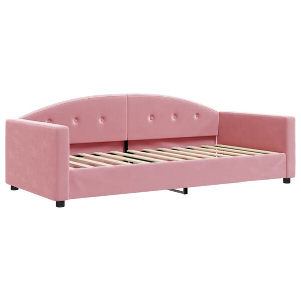 vidaXL Tagesbett Ausziehbar mit Schubladen Rosa 90x200 cm Samt