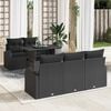 vidaXL Gartensofa-set mit Kissen 6 pcs Schwarz Poly Rattan
