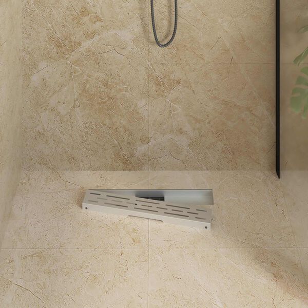 vidaXL Duschabfluss mit Liniendesign Silber 50 cm Edelstahl 304