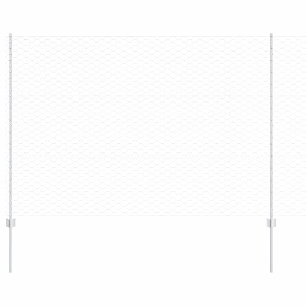 vidaXL Zaun mit Pfosten Silber 1,5 x 100 m Stahl