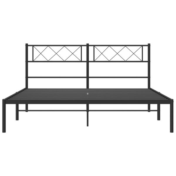 vidaXL Bettgestell mit Kopfteil Metall Schwarz 140x200 cm