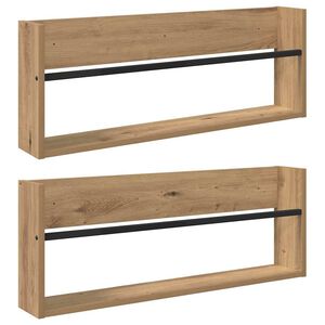 vidaXL Magazinregal 2 Stk. Artisan-Eiche 80 x 12 x 30 cm Holzwerkstoff