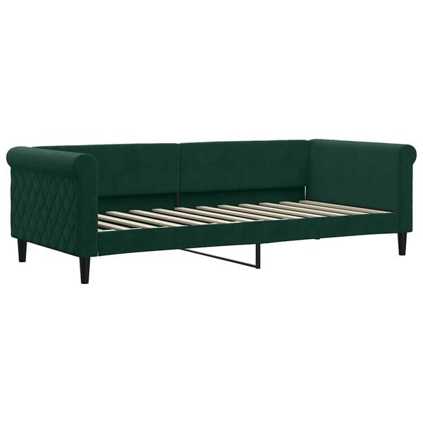 vidaXL Tagesbett mit Matratze Dunkelgr&uuml;n 90x200 cm Samt