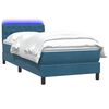 vidaXL Boxspringbett mit Matratze & LED Dunkelblau 100x220 cm Samt