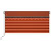 vidaXL Markise Manuell Einziehbar mit Rollo & LED 3x2,5 m Orange Braun