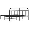 vidaXL Bettgestell mit Kopfteil Metall Schwarz 180x200 cm