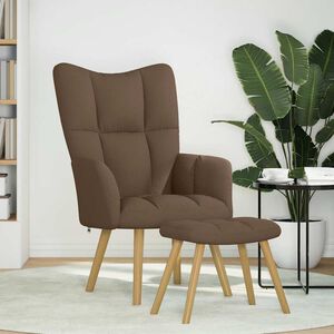 vidaXL Relaxsessel mit Hocker Braun Stoff