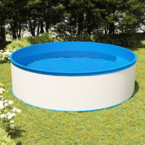 vidaXL Planschbecken mit Einh&auml;ngeskimmer und Pumpe 350x90 cm Wei&szlig;