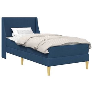 vidaXL Bettgestell mit Matratze mit Kopfteil Blau 80x 200 cm Polyester