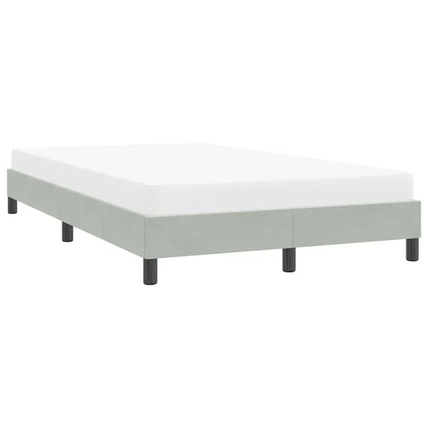 vidaXL Bettgestell ohne Matratze Hellgrau 120x220 cm Samt