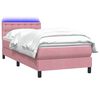 vidaXL Boxspringbett mit Matratze Rosa 80x210 cm Samt