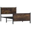 vidaXL Metallbett ohne Matratze Räuchereiche 100x200 cm