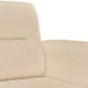 vidaXL 2-tlg. Sofagarnitur mit Kissen Creme Mikrofasergewebe