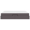 vidaXL Aufbewahrungsbett mit Matratze mit Matratze 2 pcs Grau Leder