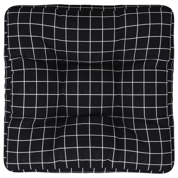 vidaXL Palettenkissen Schwarz Karomuster 60x60x12 cm Stoff