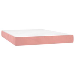 vidaXL Taschenfederkernmatratze Mittel Rosa 140x200x20 cm Samt