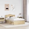 vidaXL Bettrahmen Sonoma-Eiche 135 x 190 cm Massives Kiefernholz