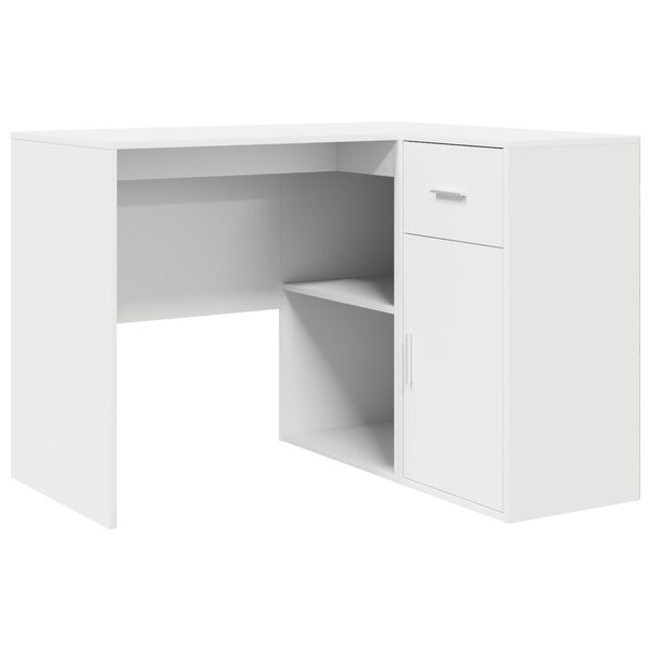 vidaXL Eck-Schreibtisch mit Schubladen Wei&szlig; 102 x 88 x 75 cm
